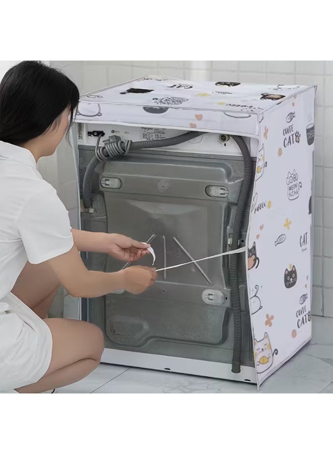 KITCHENOO Waterproof Washing Machine Cover with 3-Sided Protection, Soft Fabric Dust Cover for Top Load and Front Load Washers, Appliance Protector for Laundry Room - Image 2